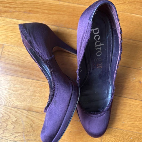 Pedro Garcia satin purple pump like new, size 38.5, 11cm heel