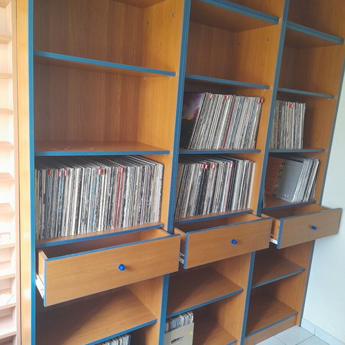 Record cabinet like new with drawers for over 3,000 records and 400 CDs