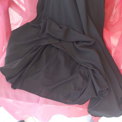 Azara Paris cocktail dress black with pleated bust and lining