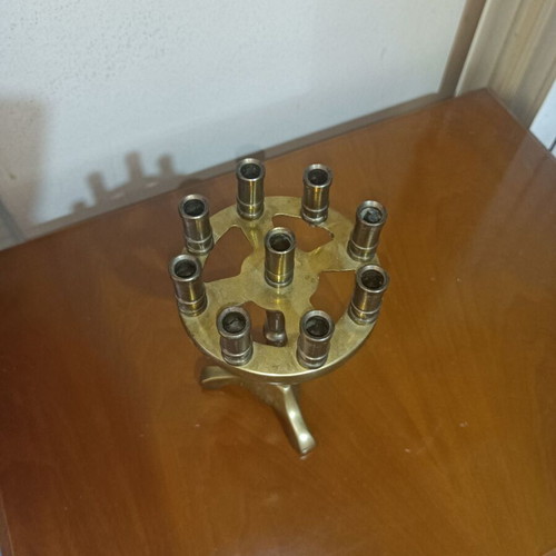 Vintage brass church candle holder with 9 positions used