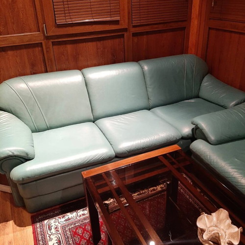 Living Room Furniture Set made of Italian leather, custom order