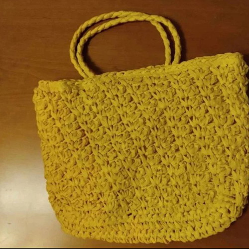 Crochet bag crossbody yellow new with tag