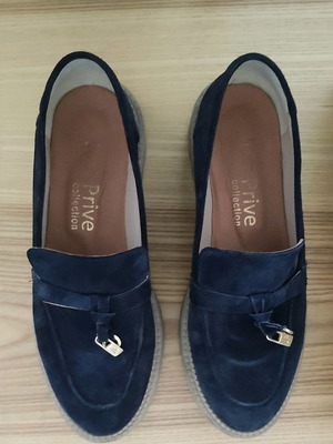 Suede loafers μπλε μεταχειρισμένα, νούμερο 39, Just Prive