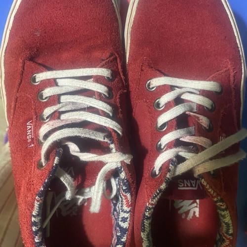 Vans red athletic shoes used, size 38