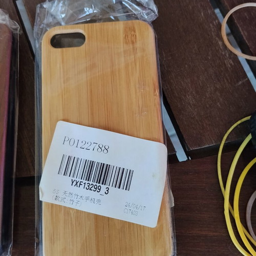 Wooden iPhone case with flexible plastic interior, new