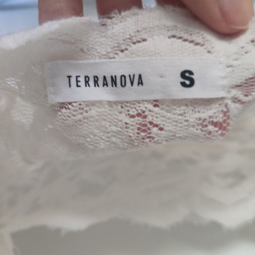 Cropped lace top, off-white, size S