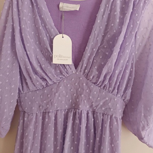 Boho romantic dress Polin et Moi new, purple, size S