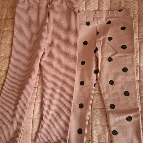 Pink leggings for 3 years old, 2 pieces, like new