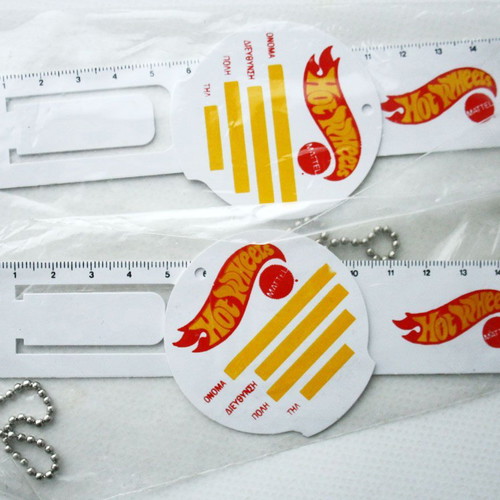 Vintage Hot Wheels Mattel Rulers with Name Tag, set of 2, new