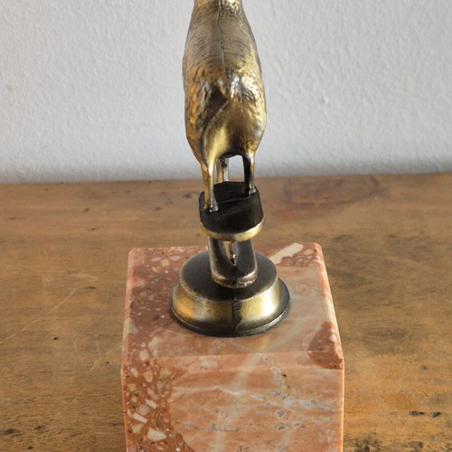 Art Deco brass sheep bookends, original pair on marble bases