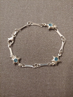 Silver 925 bracelet new with stars and turquoise stones