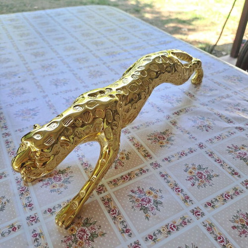 Decorative gold jaguar 40 cm, new