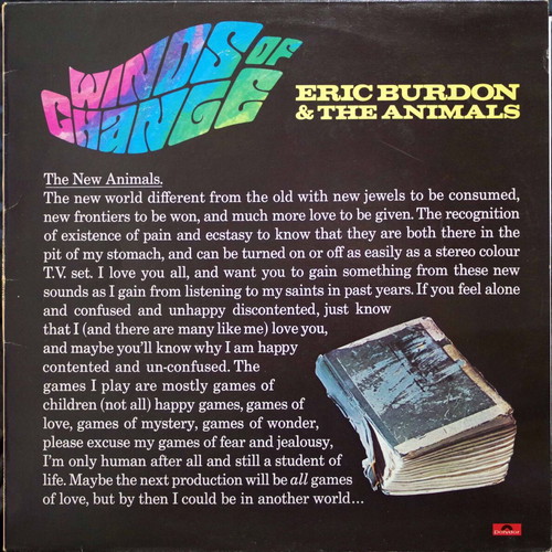 Eric Burdon & The Animals Winds Of Change LP like new, rock