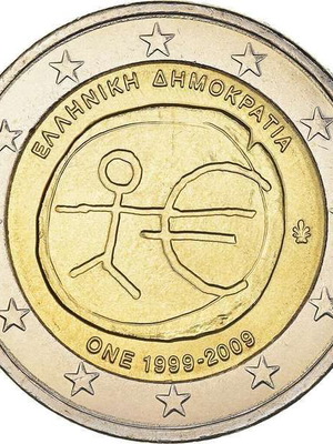 Ελλάδα 2 Ευρώ 2009 UNC αναμνηστικό 10ης επετείου ΟΝΕ