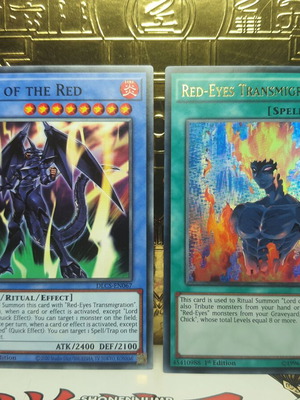 Lord of the Red and Red-Eyes Transmigration Yu-Gi-Oh! cards, near mint pack