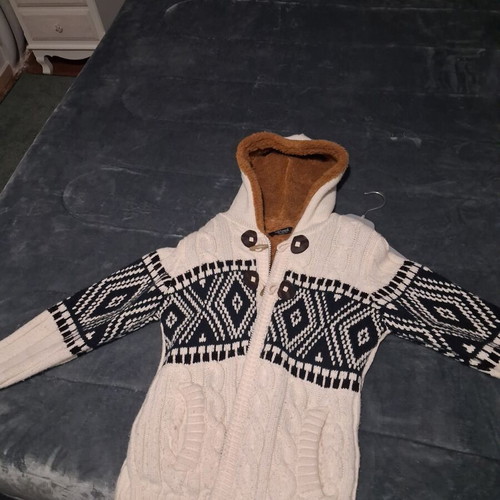 Lee Ecosse men's cardigan sweater, size L, white