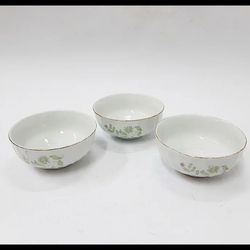 Vintage porcelain bowl set used, pack of 3, 12.5 cm