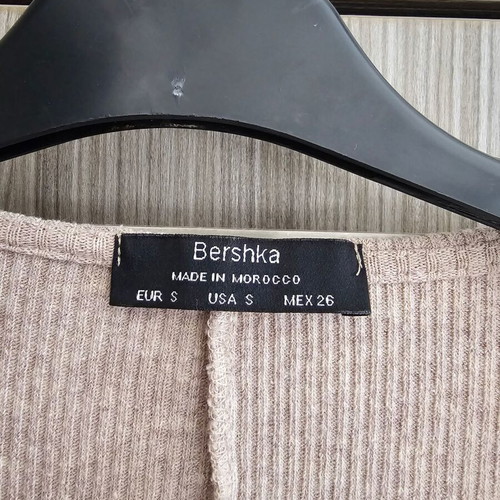 Bershka midi ribbed beige dress like new