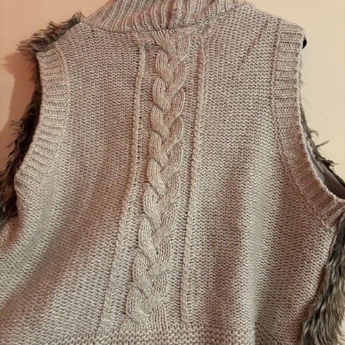 Fur jacket like new, vintage, size XL, beige and brown