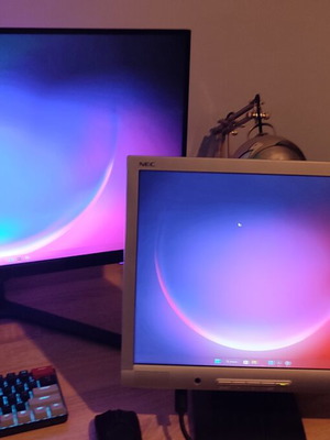 NEC AccuSync LCD72VM 17" computer monitor with speakers and cables