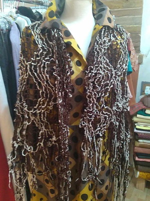 Πλεκτή πασμίνα vintage 80s μεταχειρισμένη