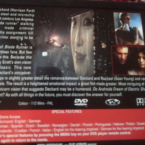 Blade Runner DVD like new, science fiction with subtitles