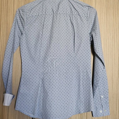 H&M women's shirt white-blue with dots like new, size 38