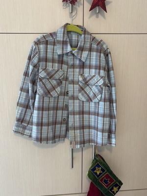 Children's cotton shirt 5-6 years like new, blue and brown