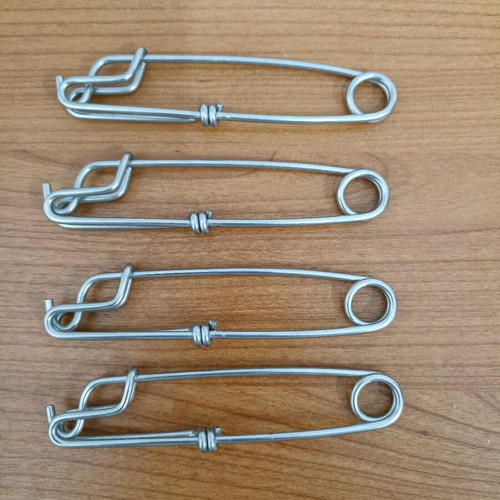 Tuna safety pins inox 12 cm new, pack of 4