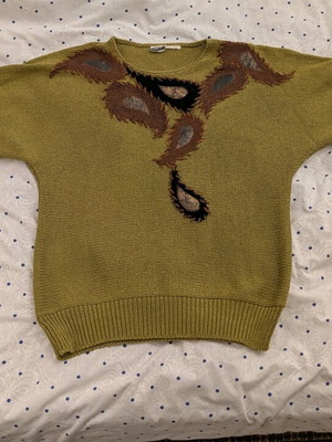 Vintage 80s pullover used, green, size L