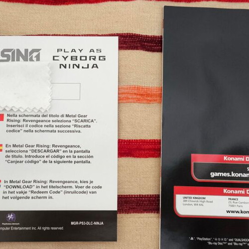 Metal Gear Rising Revengeance Steelbook PS3 used with unused codes