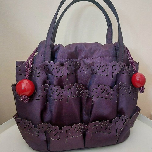 Folli Follie Handbag like new, purple with red beads