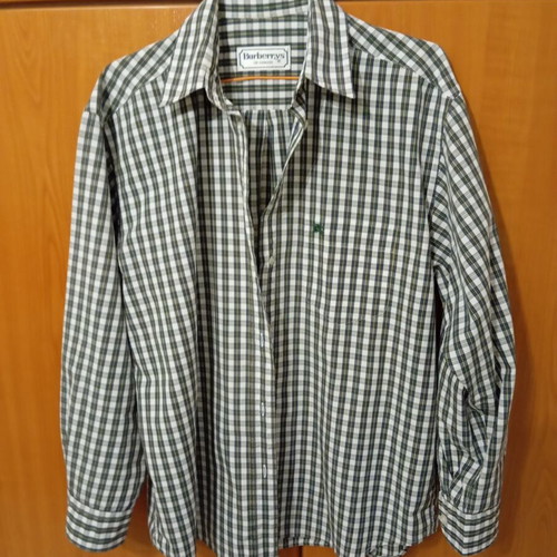 Burberrys vintage women's checked shirt XL like new, khaki white yellow