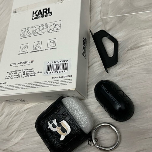 Karl Lagerfeld AirPods 1&2 case used, luxury Karl & Choupette design