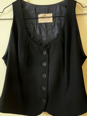 Rococo wool vest used, black, size S