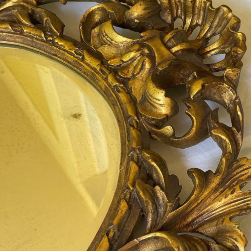 Antique mirror used with hand-carved frame over 100 years old