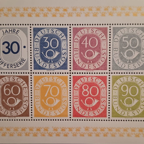 German unsealed stamp series 1982, 2 sheets