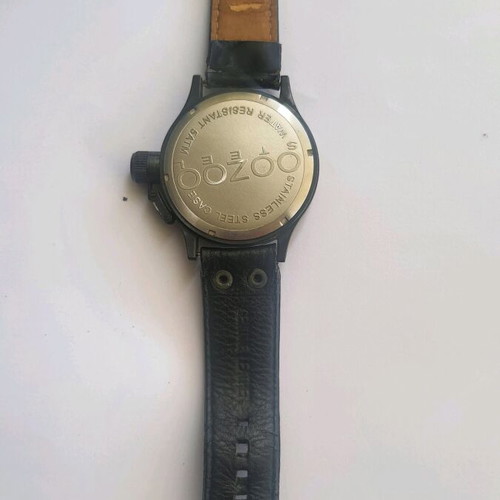 Oozoo wristwatch used 50mm with black leather strap