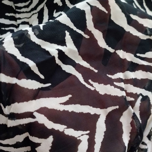 Midi Satin Skirt Lynne used, zebra animal print, black and white