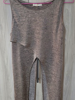 Bershka blouse with shimmer like new, beige, size S
