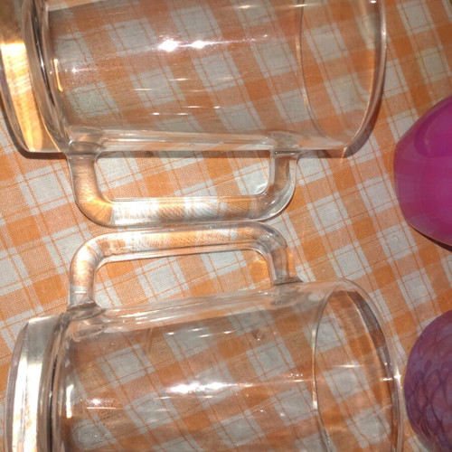 Glass mugs used, set of 2 for hot drinks