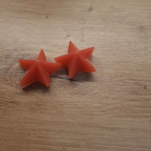 Wax melts, pack of 10, 5 stars and 5 hearts with amber vanilla scent, handmade
