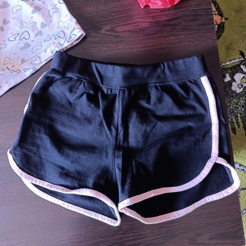 Girls' sports shorts used, size 6, black and white, pack of 3