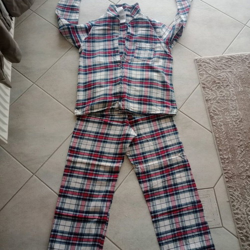 Children's set pajamas with checked shirt like new, H&M multicolor