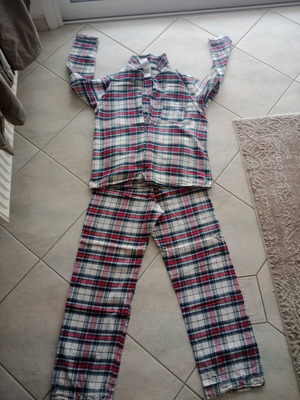 Children's set pajamas with checked shirt like new, H&M multicolor