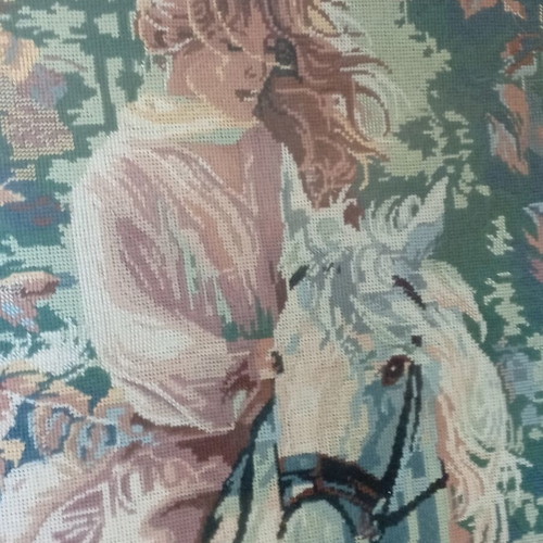 Handmade textile painting used
