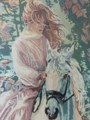 Handmade textile painting used