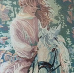 Handmade textile painting used