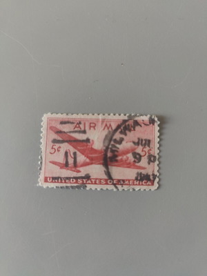 Vintage αμερικανικό γραμματόσημο αεροπορικού ταχυδρομείου 1946 Douglas DC-4 Skymaster μεταχειρισμένο