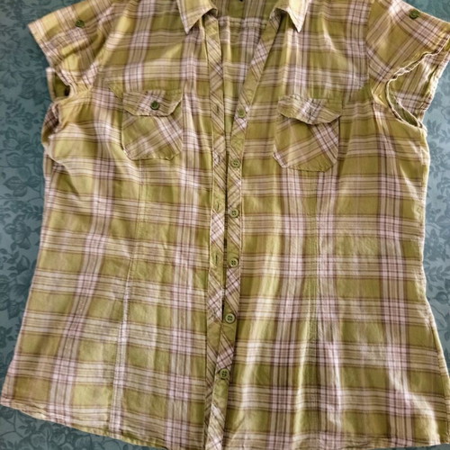 Colours of the World women's plaid shirt XL used, green with pockets